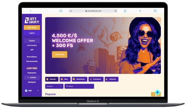 LetsLucky Lobby Page